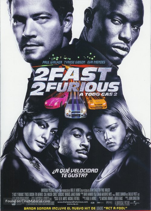 2 Fast 2 Furious - Spanish Movie Poster
