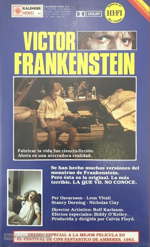 Victor Frankenstein - Spanish VHS movie cover