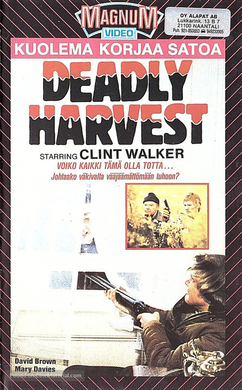 Deadly Harvest - Finnish VHS movie cover