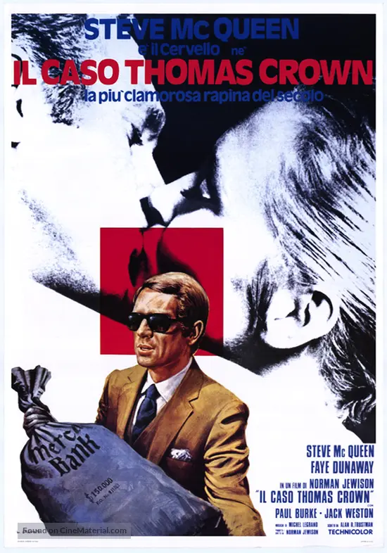 The Thomas Crown Affair 1968 Italian Movie Poster