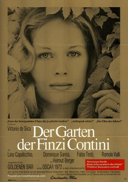 Il Giardino dei Finzi-Contini - German Movie Poster