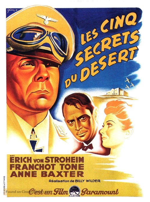 Five Graves to Cairo - French Movie Poster