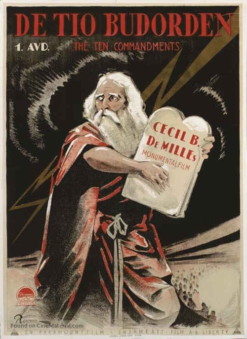 The Ten Commandments - Swedish Movie Poster