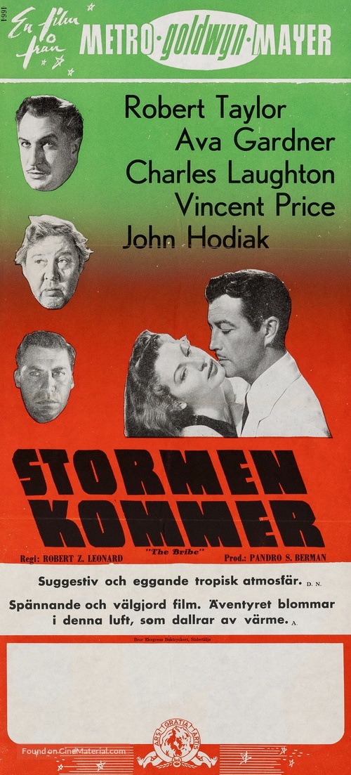 The Bribe - Swedish Movie Poster