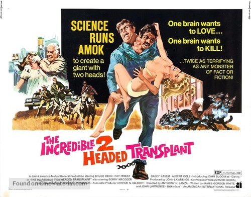 The Incredible 2-Headed Transplant - Movie Poster