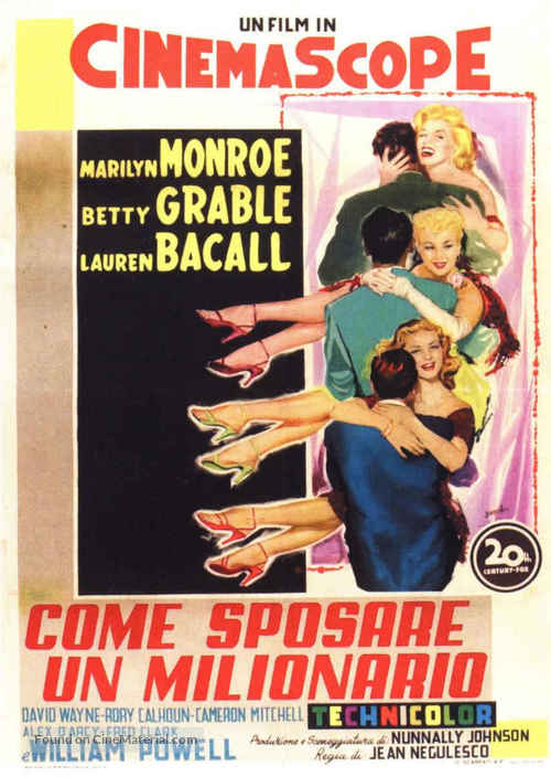 How to Marry a Millionaire - Italian Movie Poster