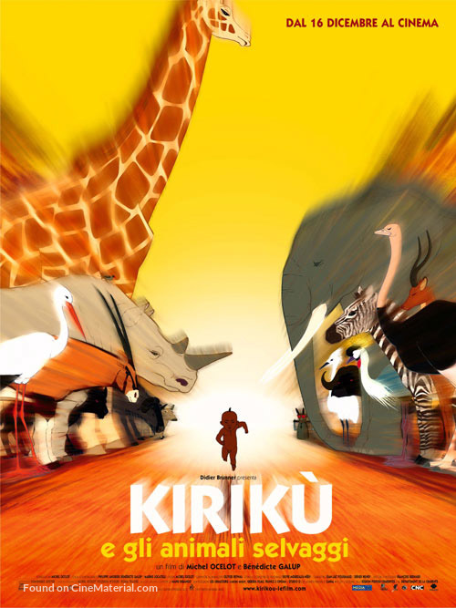 Kirikou et les b&ecirc;tes sauvages - Italian Movie Poster