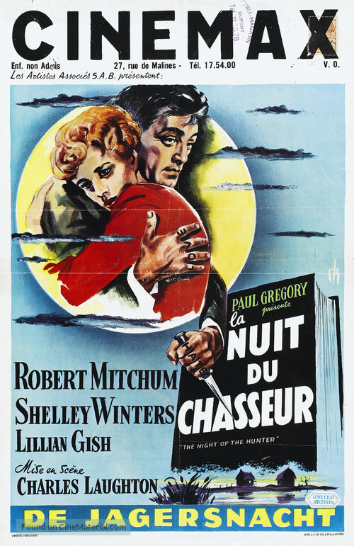 The Night of the Hunter - Belgian Movie Poster