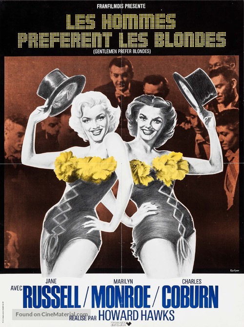 Gentlemen Prefer Blondes - French Re-release movie poster