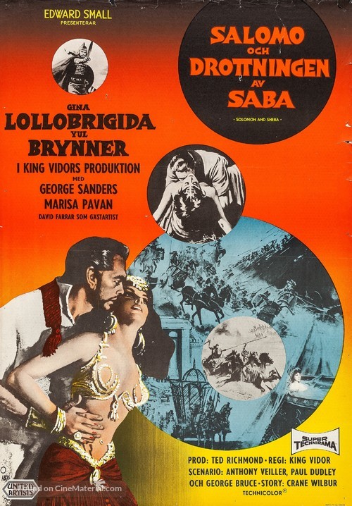 Solomon and Sheba - Swedish Movie Poster