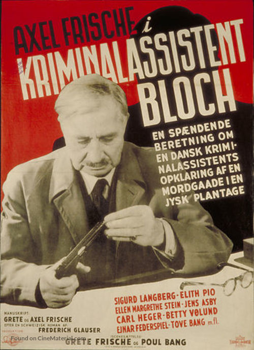 Kriminalassistent Bloch - Danish Movie Poster