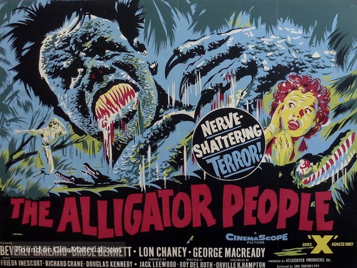 The Alligator People - British Movie Poster