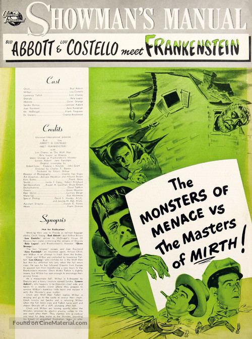Bud Abbott Lou Costello Meet Frankenstein - poster