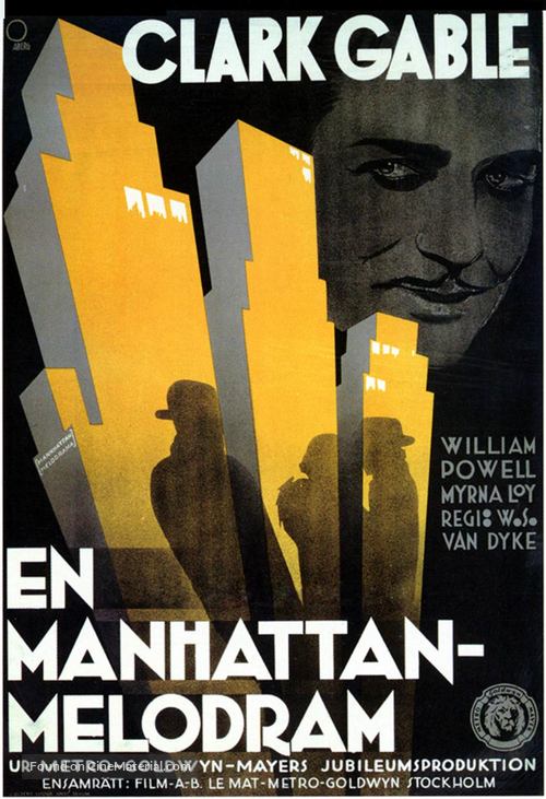 Manhattan Melodrama - Swedish Movie Poster