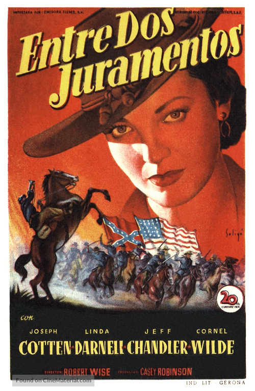 Two Flags West - Spanish Movie Poster