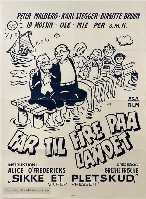 Far til fire p&aring; landet - Danish Movie Poster