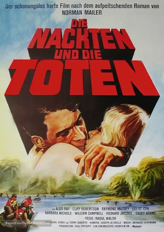 The Naked and the Dead - German Re-release movie poster