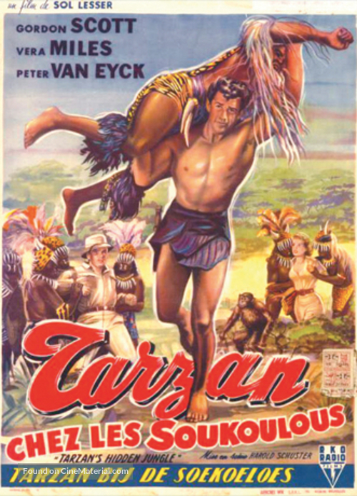 Tarzan&#039;s Hidden Jungle - Belgian Movie Poster