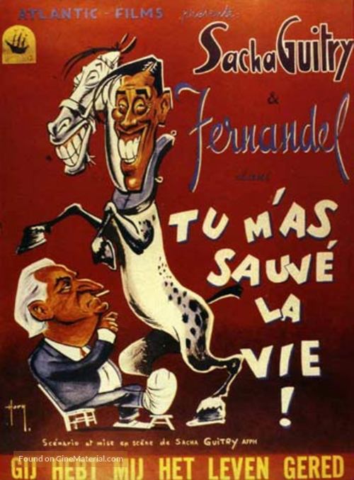 Tu m&#039;as sauv&eacute; la vie - French Movie Poster
