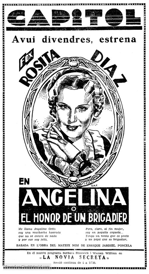 Angelina o el honor de un brigadier - Spanish poster