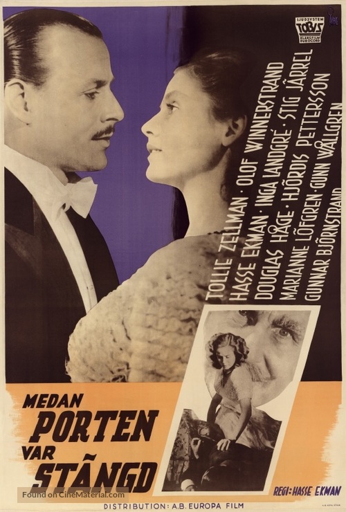 Medan porten var st&auml;ngd - Swedish Movie Poster