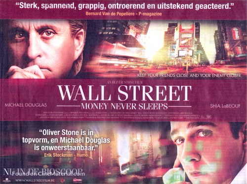 Wall Street: Money Never Sleeps - Belgian Movie Poster