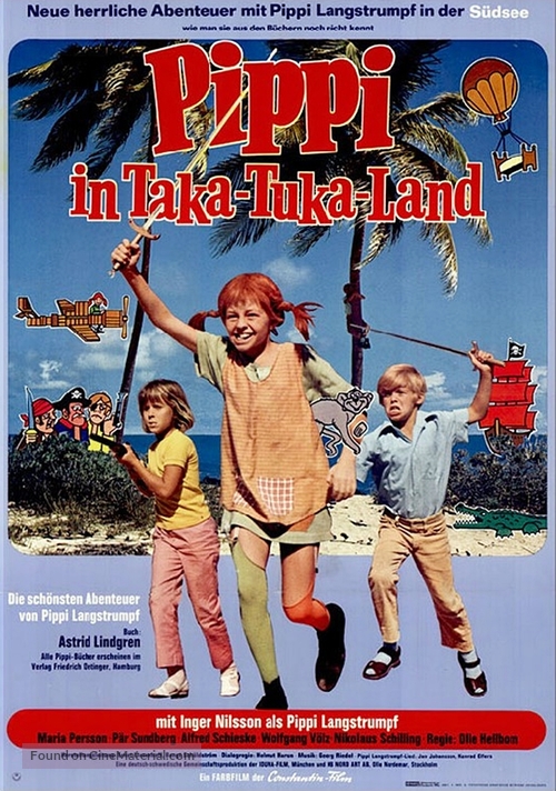 Pippi L&aring;ngstrump p&aring; de sju haven - German Movie Poster