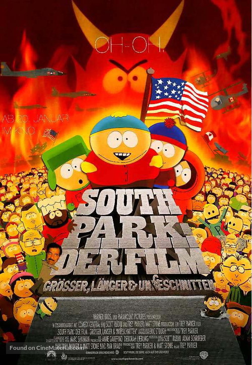 South Park: Bigger Longer &amp; Uncut - German Movie Poster