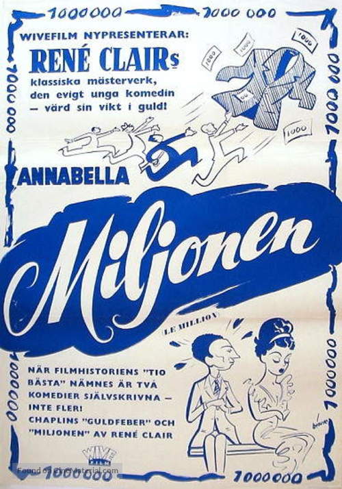 Million, Le - Swedish Movie Poster