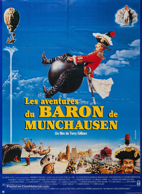 The Adventures of Baron Munchausen - French Movie Poster