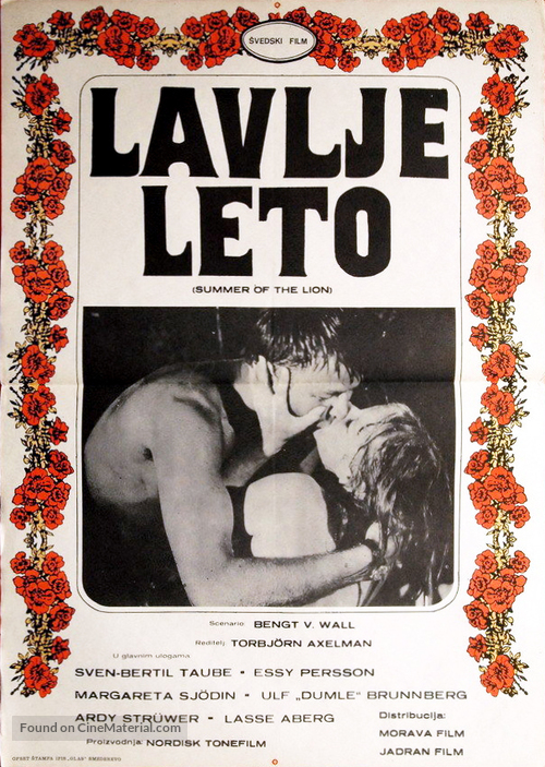 Lejonsommar - Yugoslav Movie Poster