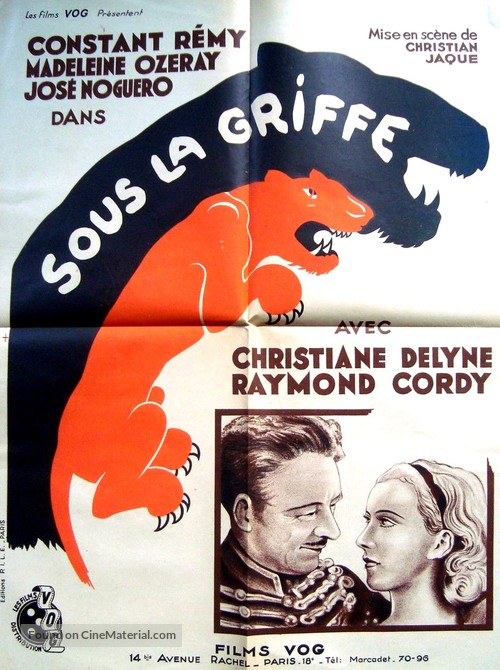 Sous la griffe - French Movie Poster