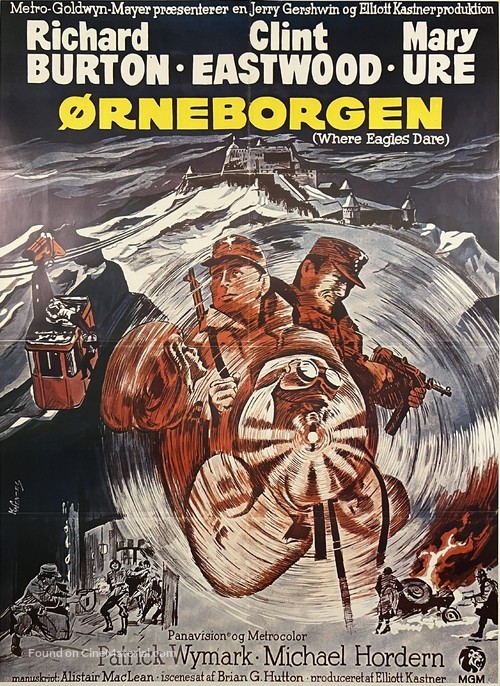Where Eagles Dare - Danish Movie Poster