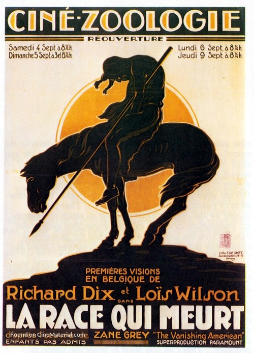 The Vanishing American - Belgian Movie Poster