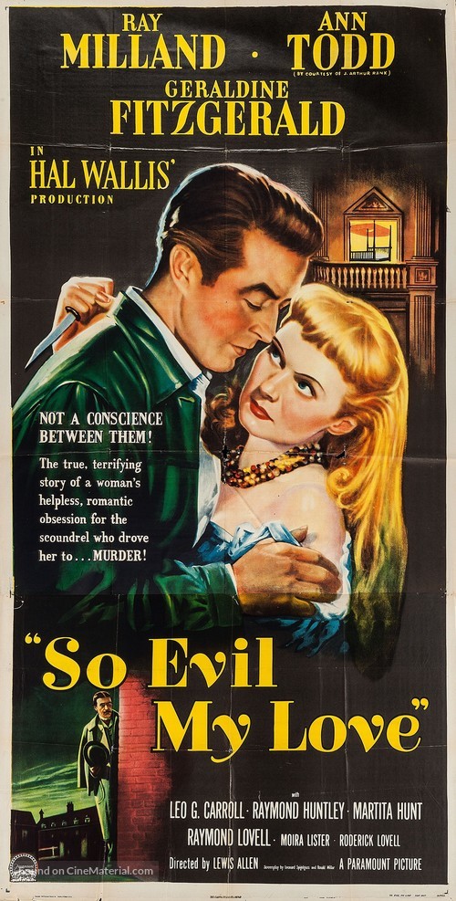 So Evil My Love - Movie Poster