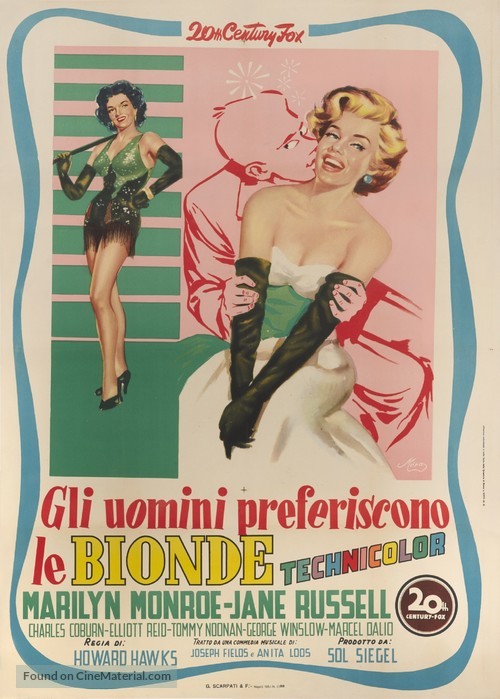 Gentlemen Prefer Blondes - Italian Movie Poster