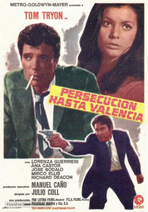 Persecuci&oacute;n hasta Valencia - Spanish Movie Poster