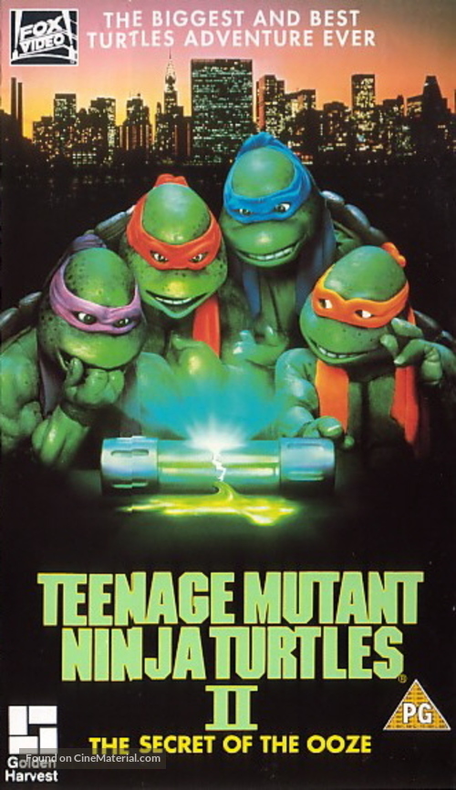 Teenage Mutant Ninja Turtles II: The Secret of the Ooze - British VHS movie cover