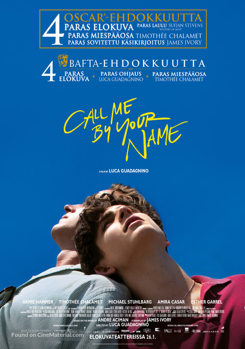 Call Me by Your Name - Finnish Movie Poster