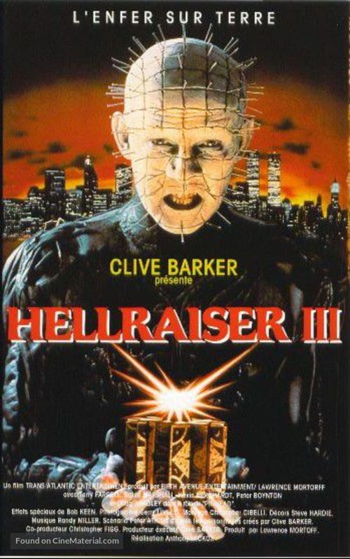 Hellraiser III: Hell on Earth - French Movie Cover