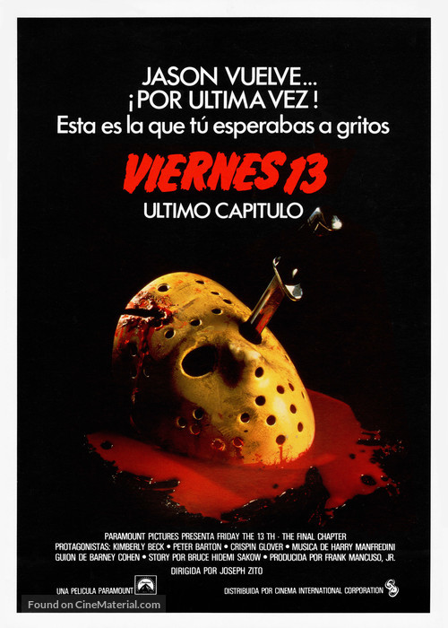 Friday the 13th: The Final Chapter - Spanish Movie Poster