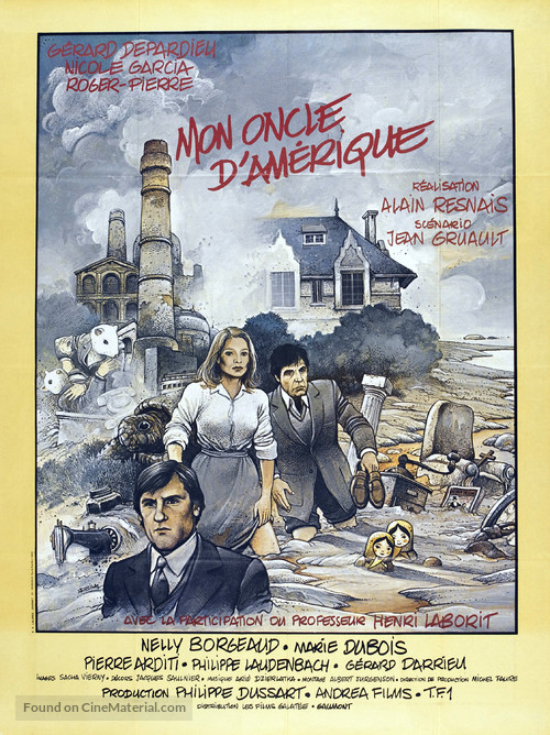 Mon oncle d&#039;Am&eacute;rique - French Movie Poster