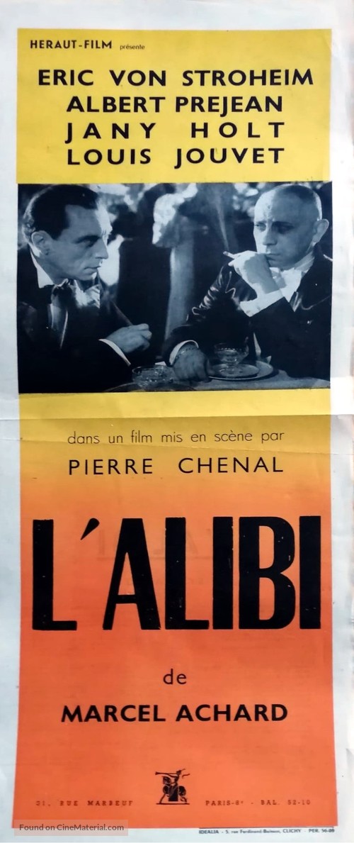 L&#039;alibi - French Movie Poster