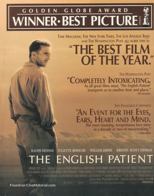 The English Patient - For your consideration movie poster