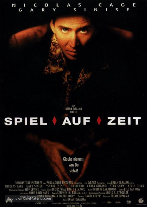 Snake Eyes - German Movie Poster