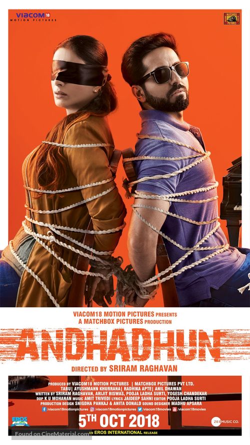 Andhadhun - Singaporean Movie Poster