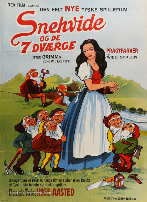 Schneewittchen und die sieben Zwerge - Danish Movie Poster