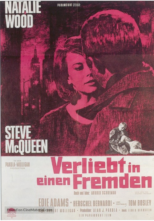 Love with the Proper Stranger - German Movie Poster