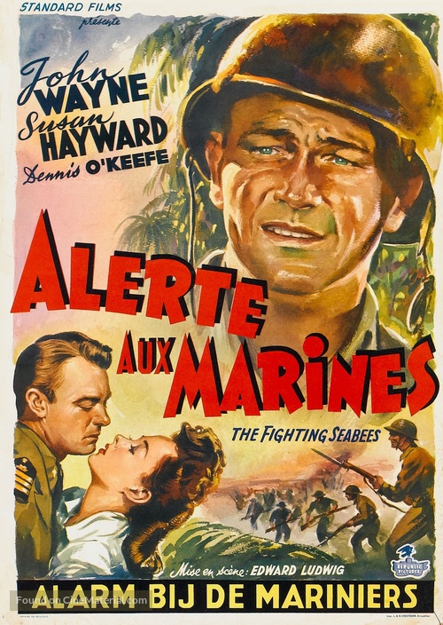 The Fighting Seabees - Belgian Movie Poster