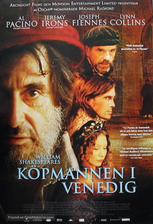The Merchant of Venice - Swedish Movie Poster